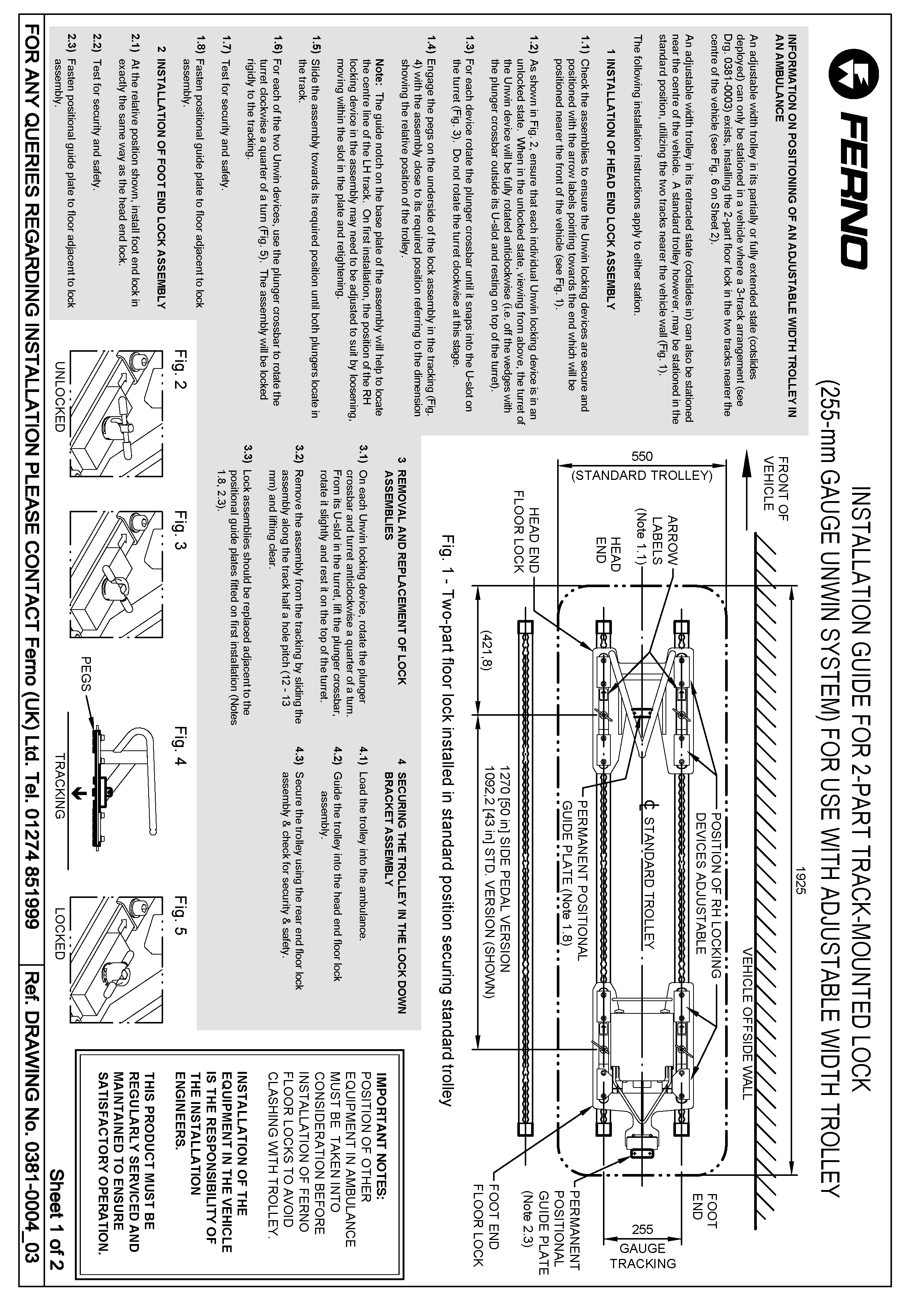 Ferno Unwin 2-part Tracklock